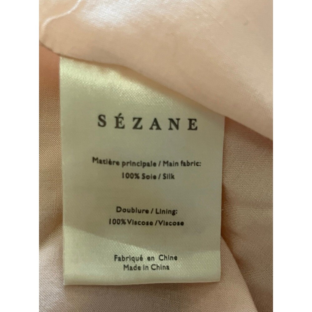 Sezane Amber Wrap Tie Silk Floral Dress in Nude Size 36 4 - Picture 7 of 7